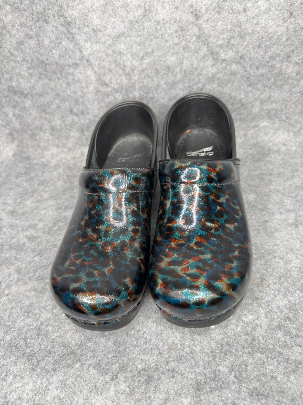 Dansko Professional Clogs - Multicolor Patent Leopard (Size 40)